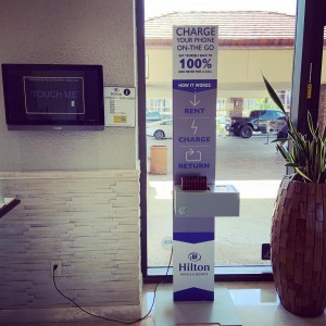 We just upgraded our kiosk @hiltonpalmsprings keep your phone charged by the pool and around town #palmsprings #hilton #desert